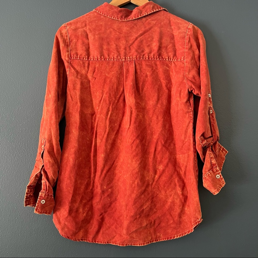 Soft Surroundings Orange Rust Button Up Heavenly … - image 2